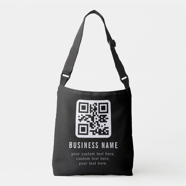 Bolsa Ajustável Código QR personalizável e design de texto editáve (Frente)