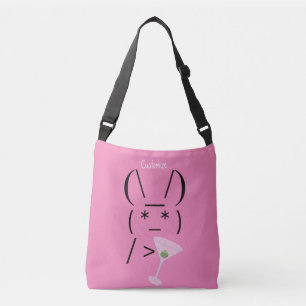 Bolsa Ajustável Coelhinho Ascii bonito segurando martini Thunder_C