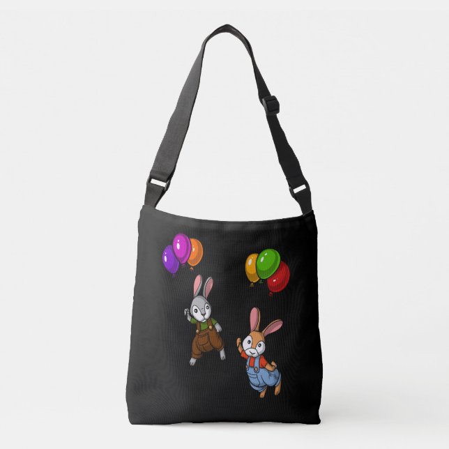 Bolsa Ajustável Coelhos bonitos Balões Coelhinhos Engraçados (Frente)