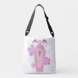 Bolsa Ajustável Coffin Floral rosa e morcego