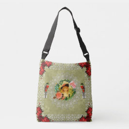 Bolsa Ajustável Colagem da safra Retro com rendas e flores