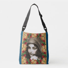 Bolsa Ajustável Colagem da safra Retro com rendas e flores