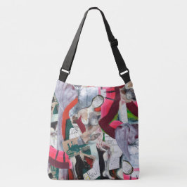 Bolsa Ajustável Colagem de Arte Abstrata Pintada à Mão