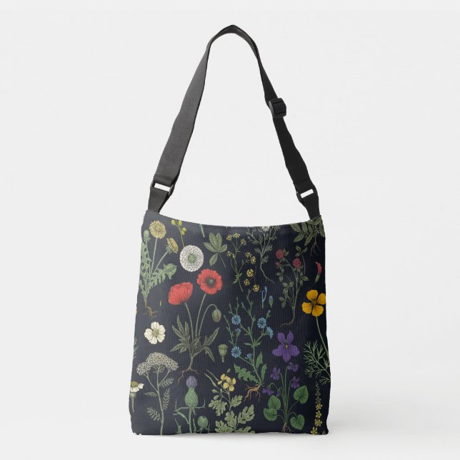 Bolsa Ajustável Colagem de flores silvestres (Frente)