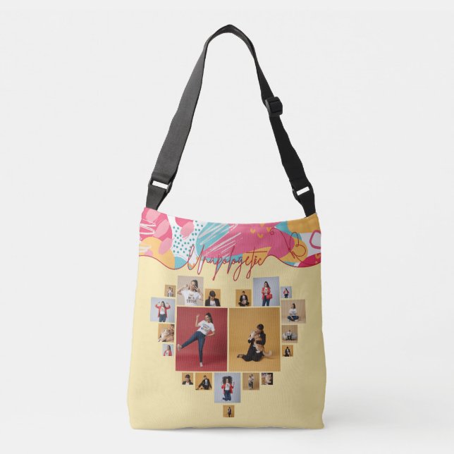 Bolsa Ajustável Colagem de Fotos Feminina Personalizada e Sem Desc (Frente)