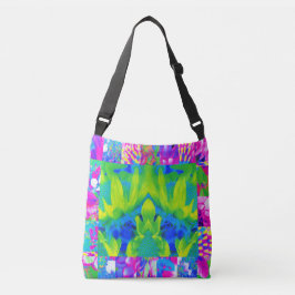 Bolsa Ajustável Colagem de Jardim de Girassóis em Patchwork Abstra