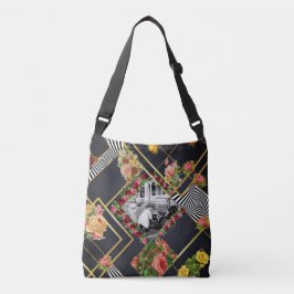 Bolsa Ajustável Colagem Vintage Retro com rendas e flores