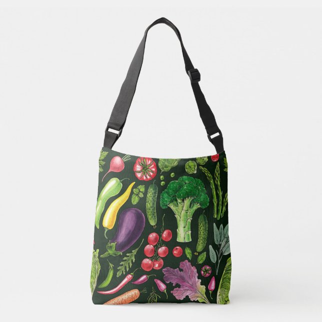 Bolsa Ajustável Colheita de hortas e herbáceas em preto (Frente)