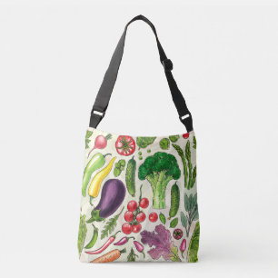 Bolsa Ajustável Colheita vegetal e herbácea no jardim a branco