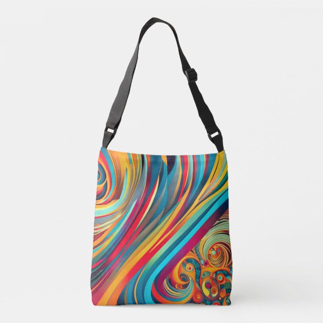 Bolsa Ajustável Color Wave Fusion – Modern Abstract Swirl Art (Verso)