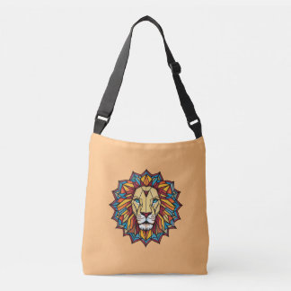 Bolsa Ajustável "Colorful Mandala Lion: Geométrico Art Design"