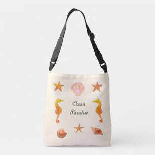Bolsa Ajustável Conchas marinhas, caligrafia de estrelas & cavalos