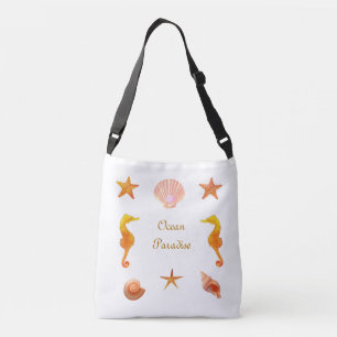 Bolsa Ajustável Conchas marinhas, estrelas caligrafia & cavalos-ma