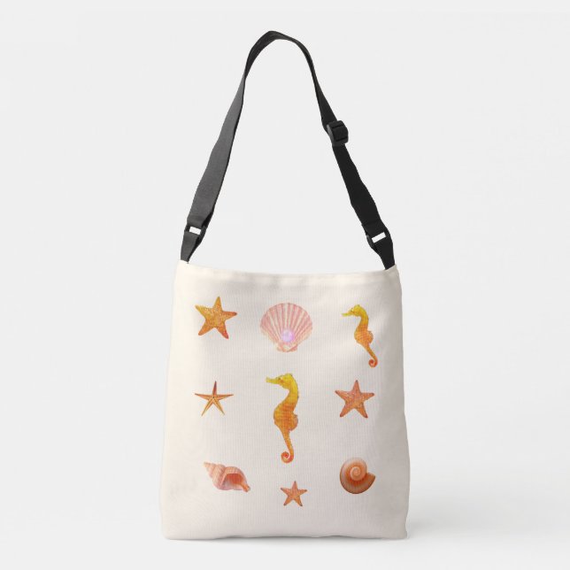 Bolsa Ajustável Conchas marinhas, estrelas & cavalos-marinhos em m (Verso)