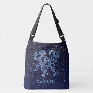 Bolsa Ajustável Constelação Gemini e Sinal Zodíaco com Estrelas