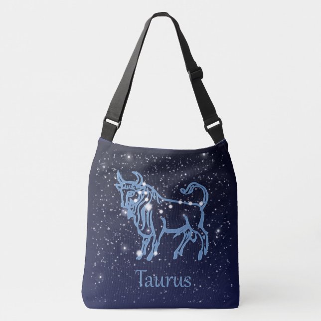 Bolsa Ajustável Constelação Taurus e Sinal Zodíaco com Estrelas (Frente)