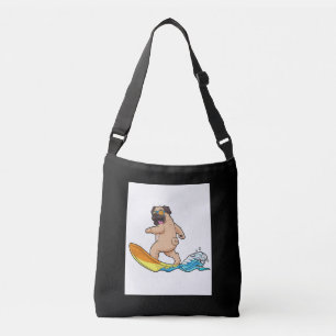 Bolsa Ajustável Copos de Vestida de Pug Surfing Surf Pug