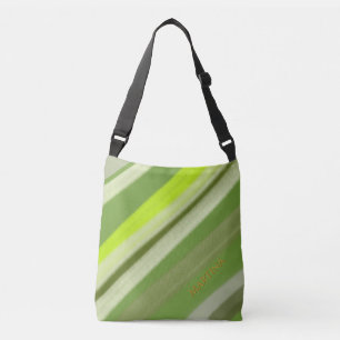 Bolsa Ajustável Cor Nome Personalizado Listras Verde Lima Colorido