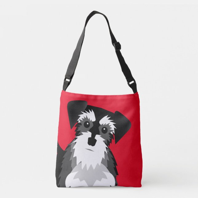 Bolsa Ajustável Cor Personalizada do Schnauzer de Miniatura Cuja M (Verso)