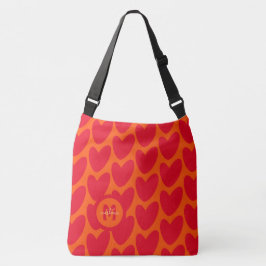 Bolsa Ajustável Cor Vermelha Da Groovy Laranja Retro Nome Sobre Mo