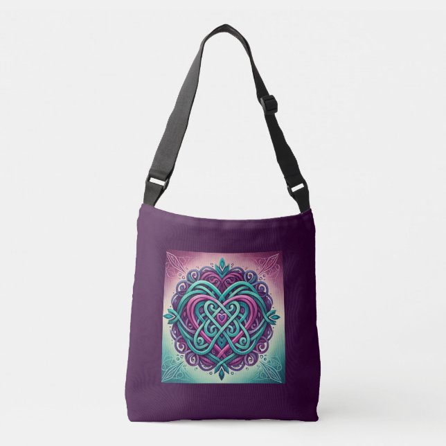 Bolsa Ajustável Coração Celta Roxo (Frente)