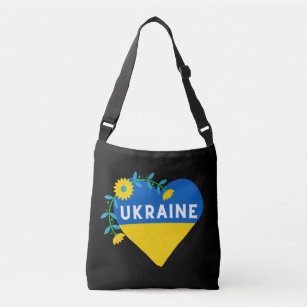 Bolsa Ajustável Coração Colorido Flor de Bandeira da Ucrânia