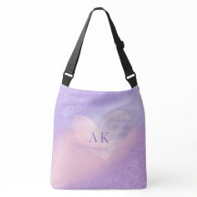 Coração com Gradiente Roxo Rosa Monograma