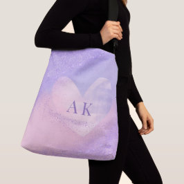 Bolsa Ajustável Coração com Gradiente Roxo Rosa Monograma