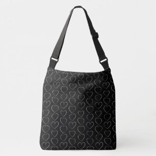 BOLSA AJUSTÁVEL CORAÇÃO DO AMOR ROMÂNTICO PRETO