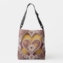 Bolsa Ajustável Coração vermelho e amarelo arte de IA