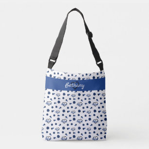 Bolsa Ajustável Corações Azuis, Pom Poms, Padrão Megafone