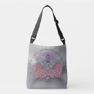 Bolsa Ajustável Corações cor-de-rosa com chaves de prata & Fleur