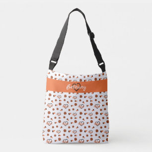 Bolsa Ajustável Corações De Cor Laranja, Pom Poms, Padrão De Me