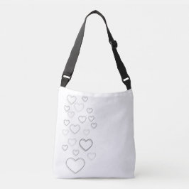 Bolsa Ajustável Corações Preto E Branco