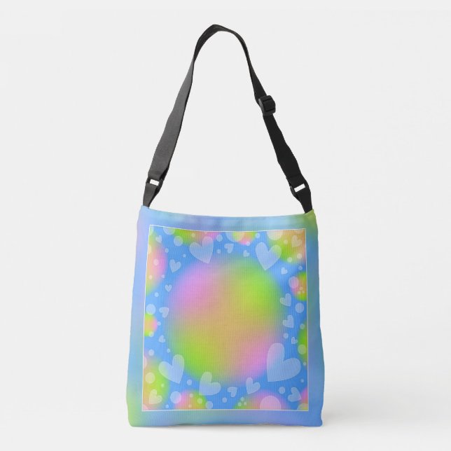 Bolsa Ajustável Corações românticos pastel design (Verso)