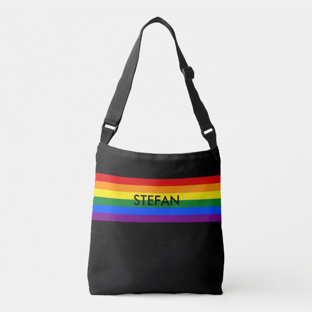 Bolsa Ajustável CORES DA BANDEIRA ARCO-ÍRIS + suas ideias (Frente)