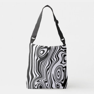 Bolsa Ajustável Cores Personalizadas Ondas Pretas Brancos de Corpo