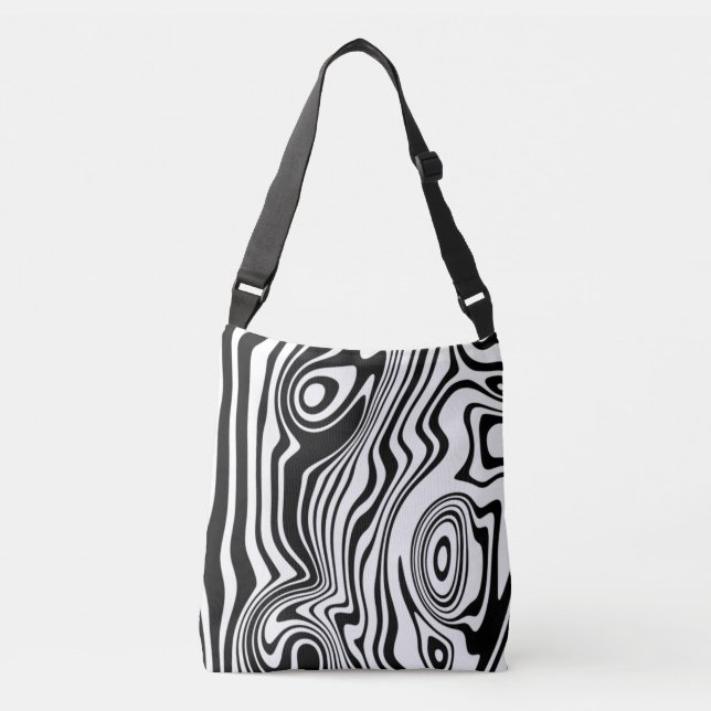 Bolsa Ajustável Cores Personalizadas Ondas Pretas Brancos de Corpo (Frente)