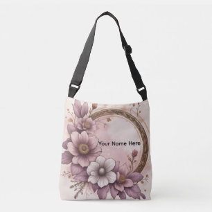 Bolsa Ajustável Coroa Floral Vintage Rosa Empoeirada Personalizada