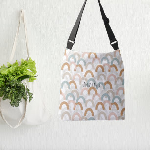 Bolsa Ajustável Corpo transversal do arco-íris bulo branco pastel