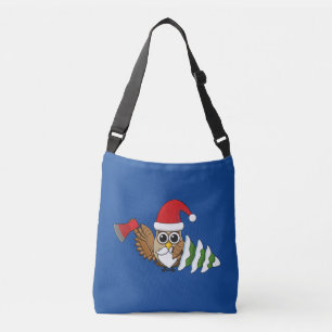 Bolsa Ajustável Coruja de Natal com Ax e Árvore de Pinheiro de Nev