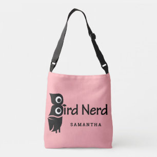Bolsa Ajustável Coruja-Nerd-pássaro rosa