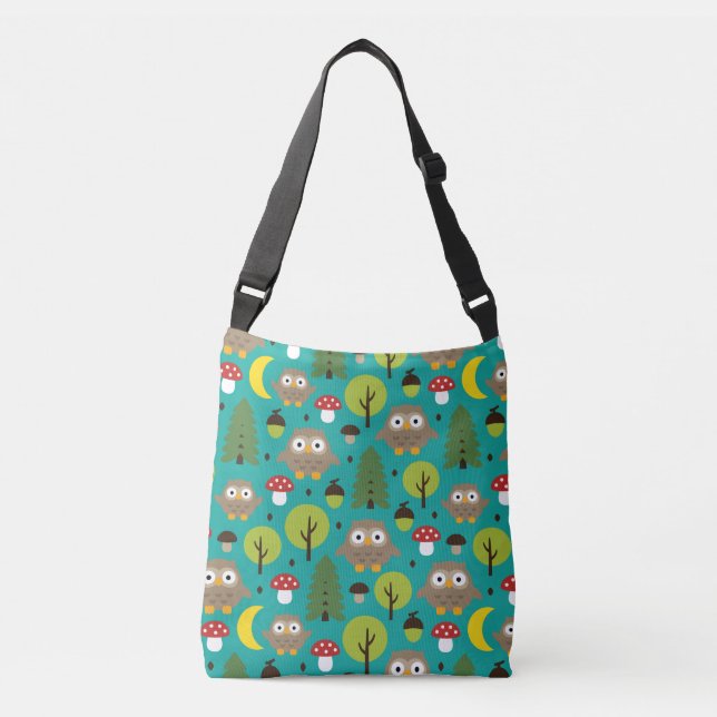 Bolsa Ajustável Corujas No Saco Florestal (Frente)