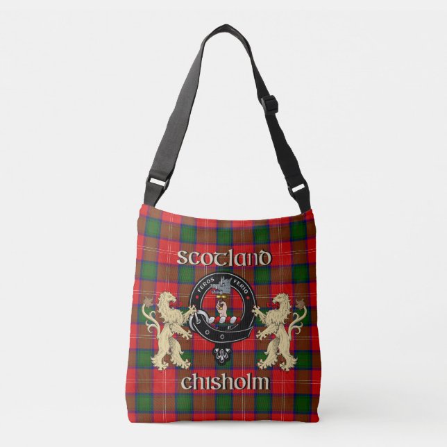 Bolsa Ajustável Crachá Clã Chisholm e Tartan (Frente)