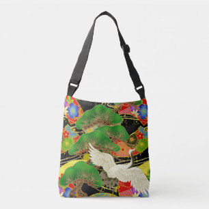 Bolsa Ajustável Crane e bonsai Kimono inspiraram tecido japonês