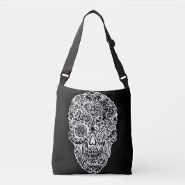Bolsa Ajustável Crânio do açúcar - branco preto No4 dos crânios