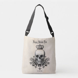 Bolsa Ajustável Crânio e coroa do Dia das Bruxas Moderno Vintage