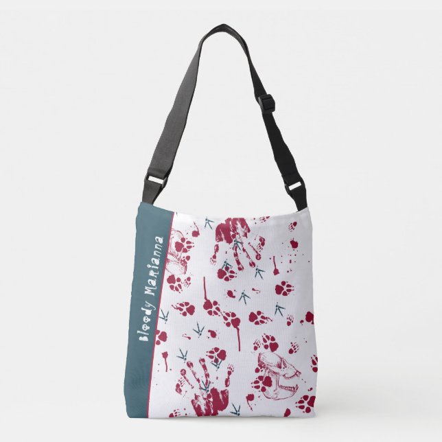 Bolsa Ajustável Crânio Sangrento de Halloween Tráfico de Sangue ou (Frente)