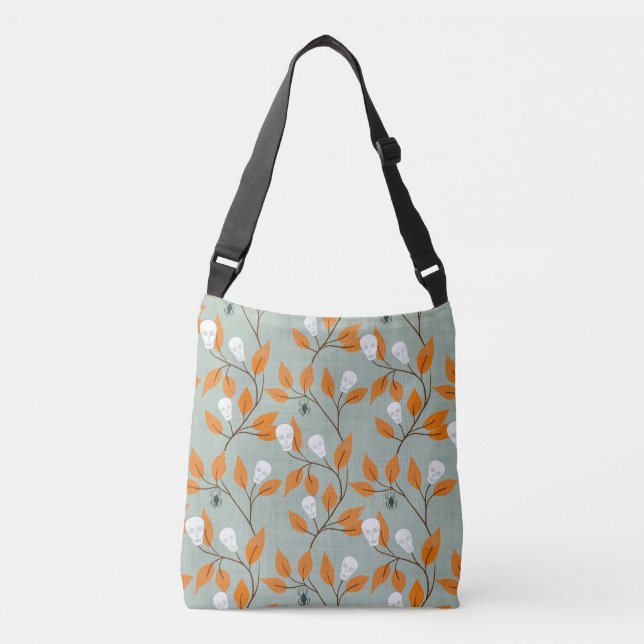 Bolsa Ajustável crânios e aranhas na moda steampunk que atravessam (Frente)