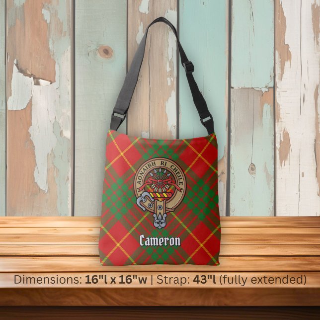 Bolsa Ajustável Crest do clã Cameron sobre Tartan (Criador carregado)